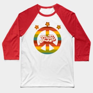 Groovy Peace Sign - Vintage Love Baseball T-Shirt